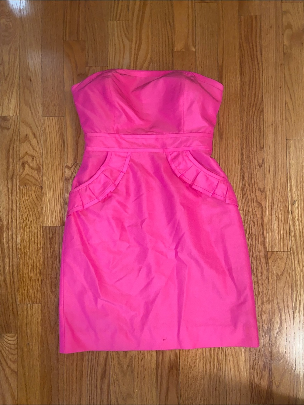 J. Crew Strapless Hot Pink Sheath Dress